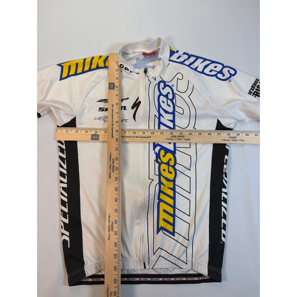Capo Custom Mikes Bikes Specialized Cycling Jersey White Blue Yellow Large Italy